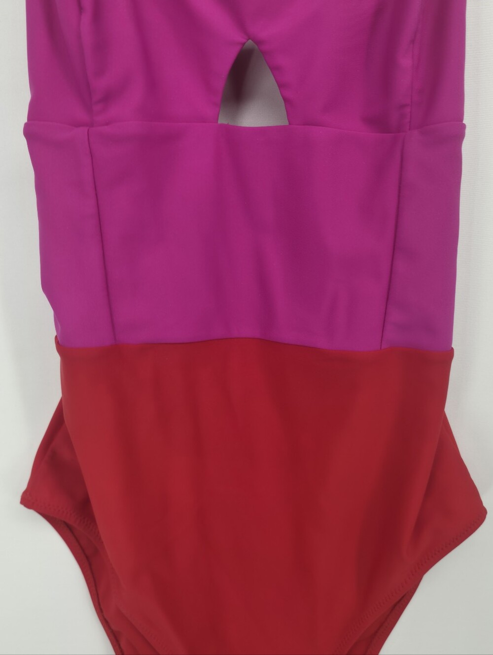Summersalt Colorblock One Piece Swimsuit Pink Red Keyhole Open Back Tie Sz 4 - Picture 6 of 16